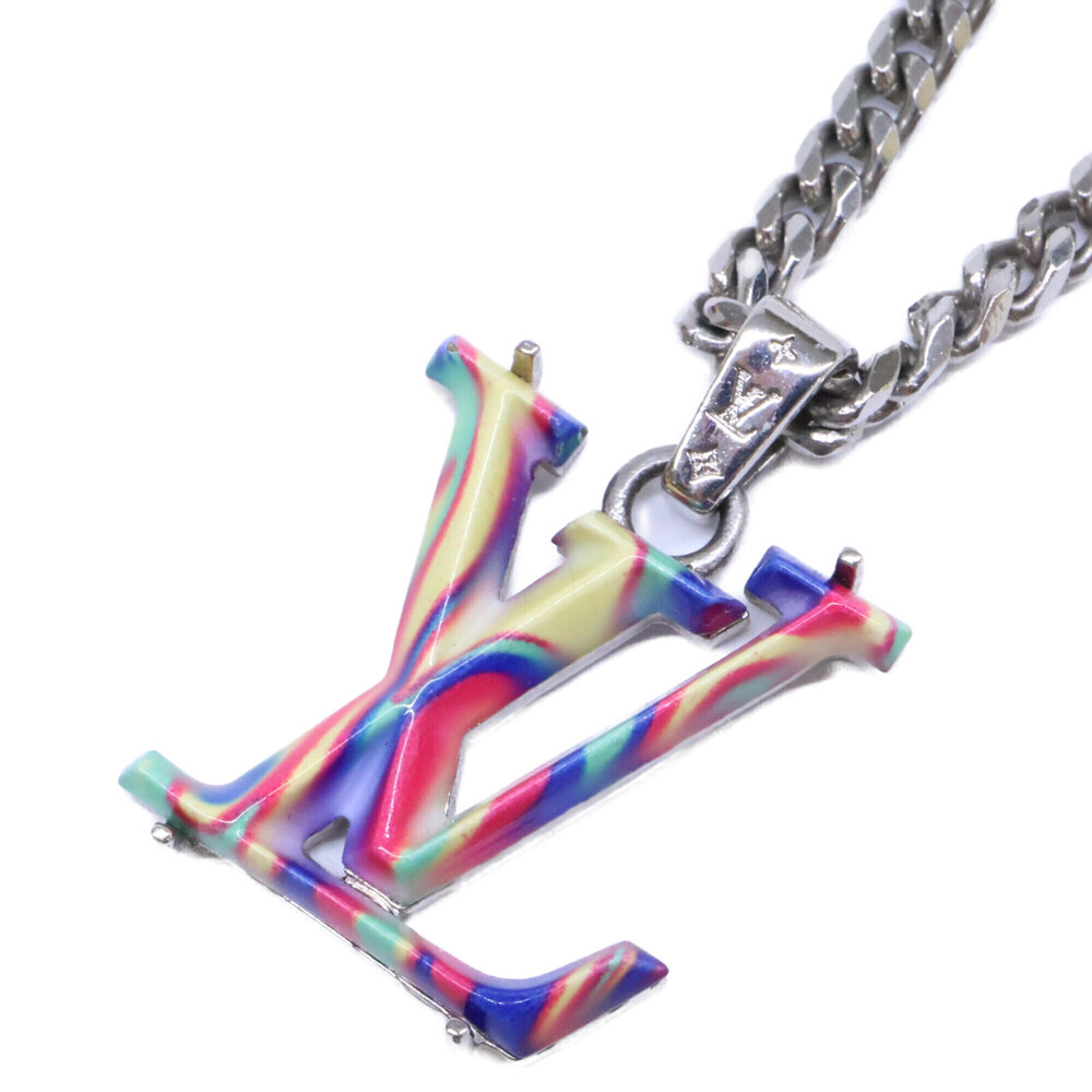 LOUIS VUITTON MP3353 Collier LV Psychedelic Necklace, Silver, Multicolor, Wom...